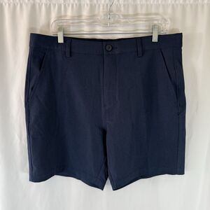 1764 Signature Shorts Men's 34 Navy Blue Button Zip Chino Pockets Golf